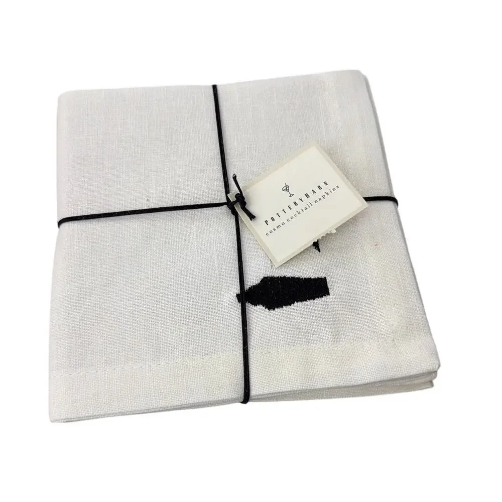 Pottery barn Cosmo Cocktail Linen Napkins New Set of 4